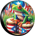 Puerto Rico Flag Frog Spare Tire Cover,15 inch,Cute Flag Tire Covers Waterproof Polyester Wheel Protector Universal for Rv Suvs Camper Trucks Travel Trailers Outdoor