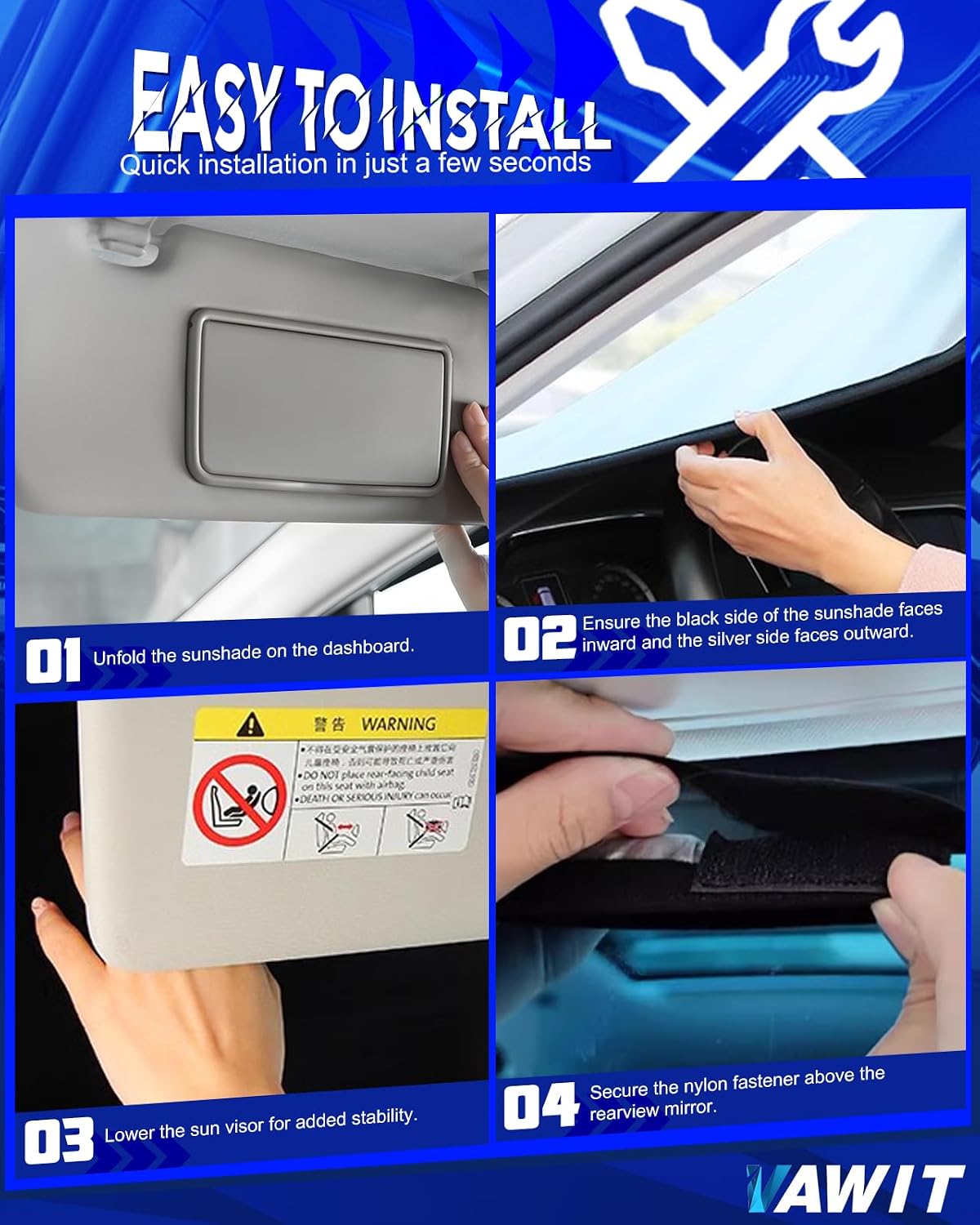 Car Windshield Sun Shade Compatible for 2024 2025 2026 Le-xus GX 550 Accessories, Foldable Window Sunshade Block UV Rays and Sun Heat