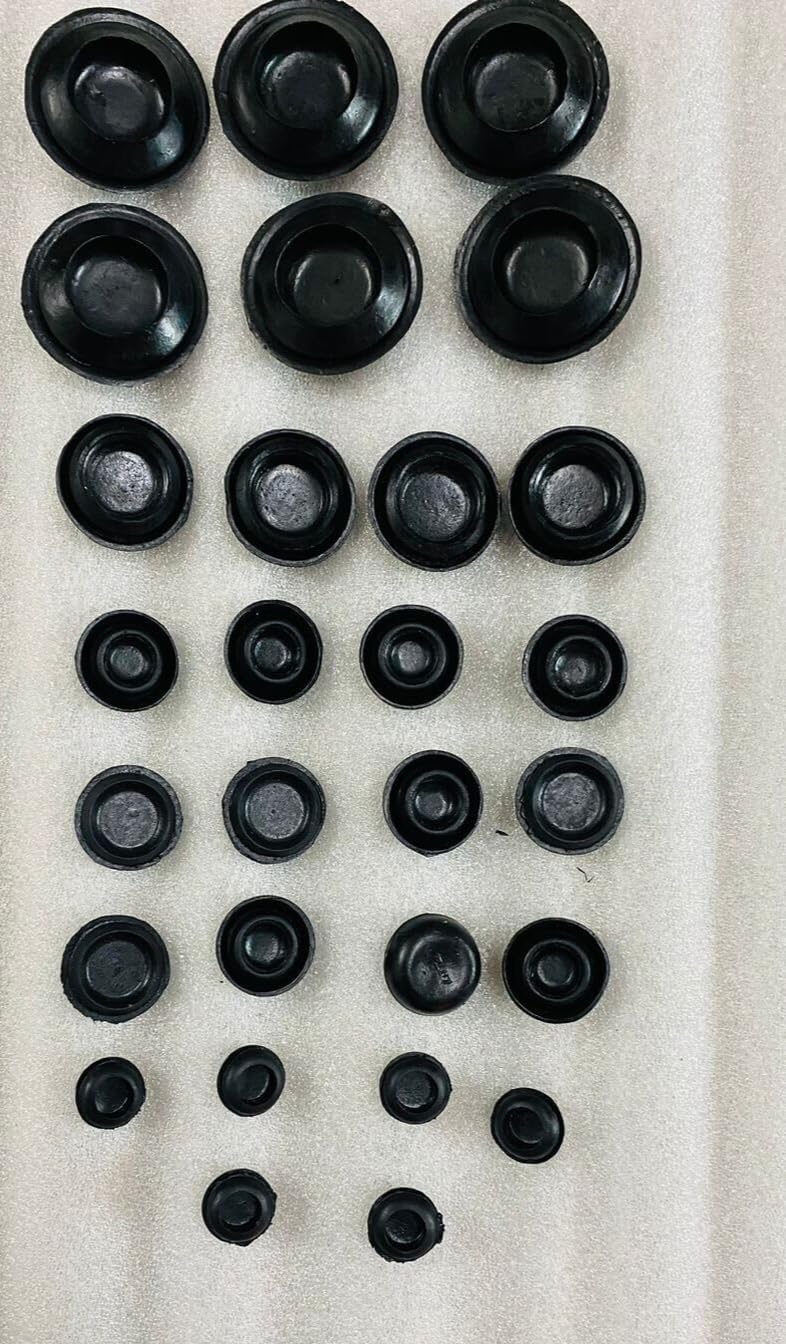 Floor Roll Bar Hole Rubber Caps Plugs Kit Compatible with Suzuki Samurai Jimny Drover, Black, Spare Parts Accessories Set