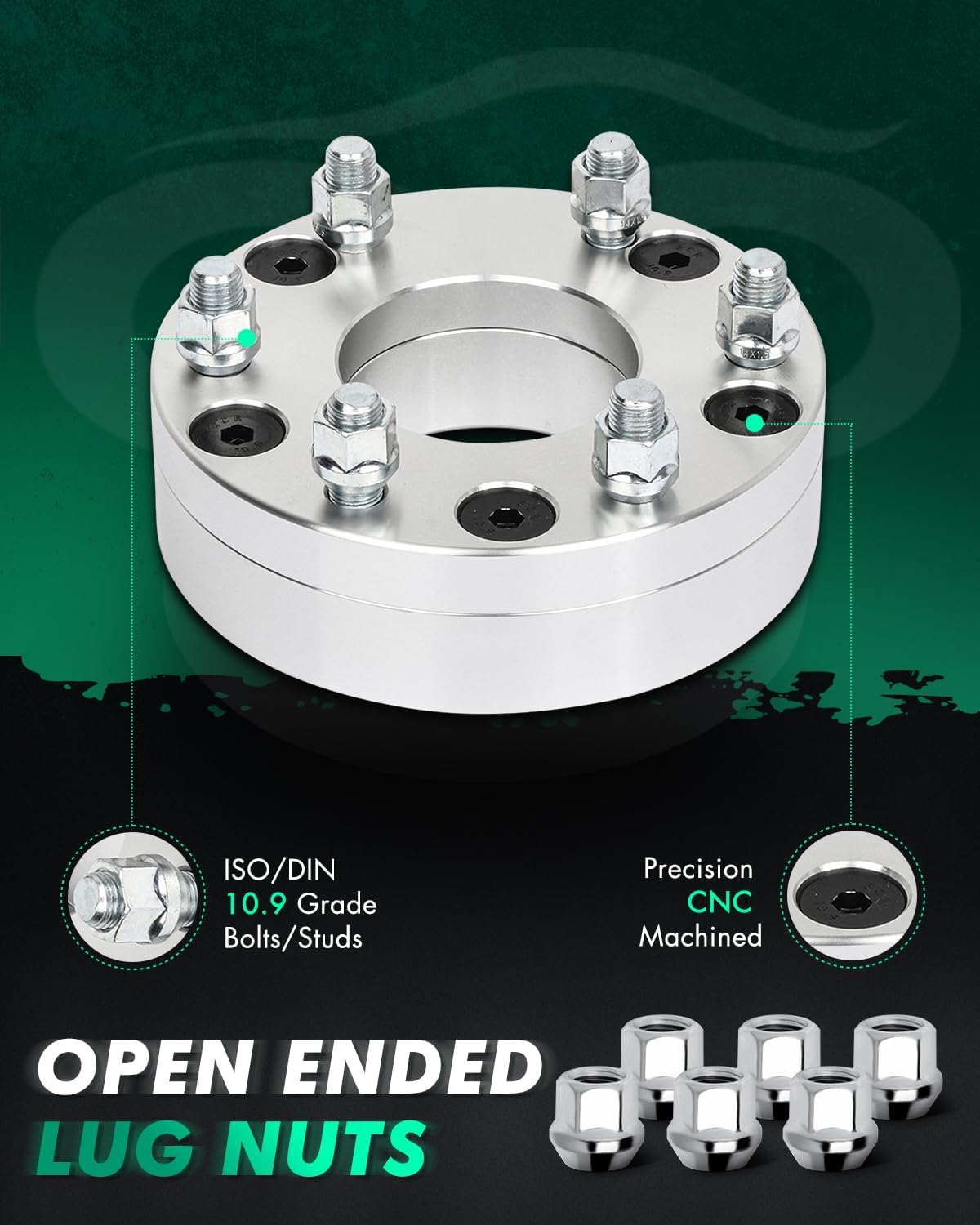 SCITOO 2" Wheel Spacers 5x5 for Chevrolet Tahoe 2Pcs | Wheel Spacers Adapters 14x1.5 Studs 78.1mm HB 5 Lug for Chevrolet C1500 for Chevrolet C1500 Suburban for Chevrolet Express 1500