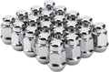 Wheel Lug Nuts, 12x1.5, Chrome, 20PCS | Closed End Bulge Acorn, Cone Seat, 19mm Hex, Aftermarket Wheels
