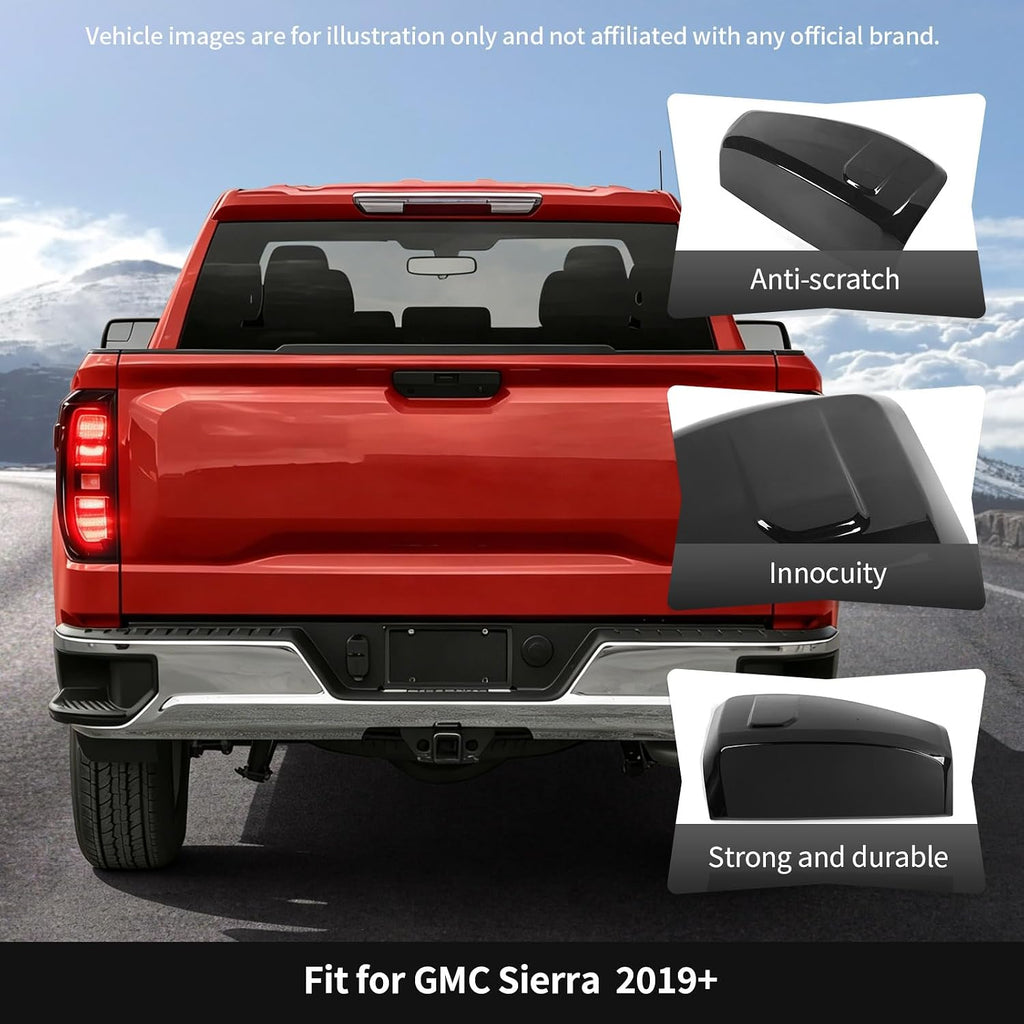 CheroCar Smoked Black Tail Light Cover Trim, Rear Taillight Guard Bezel Decoration Accessories for 2019-2026 GMC Sierra