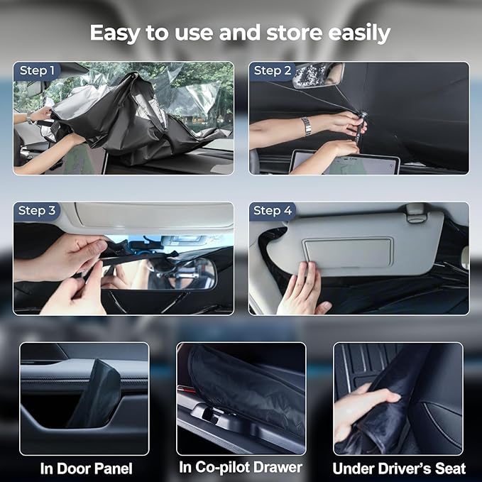 Windshield Sun Shade Umbrella: for Toyota Camry 2007 2008 2009 2010 2011 - Image 5