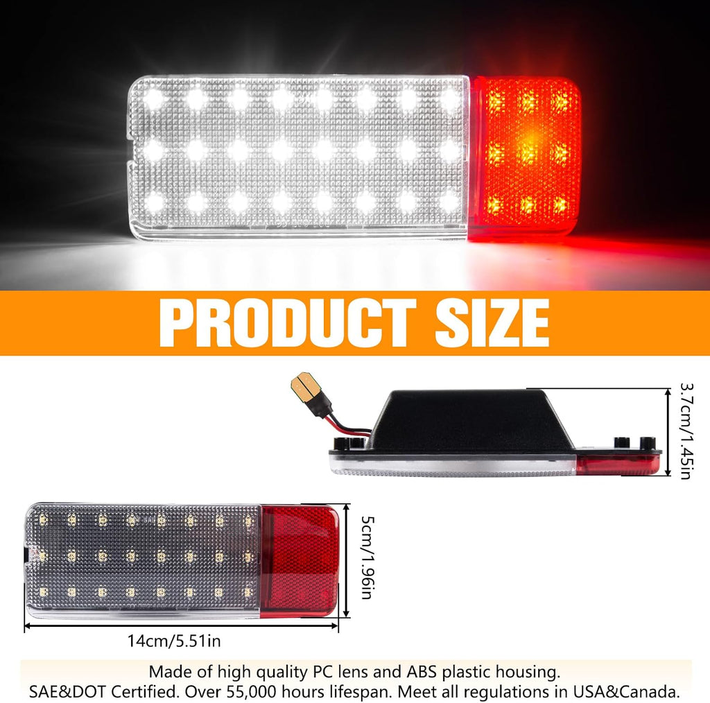 GemPro LED Interior Door Pannel Lights for 1992-1996 Ford F150 F250 Bronco, 92-97 F350 Door Reflector Courtesy Lamps 2PCS (Red&White)