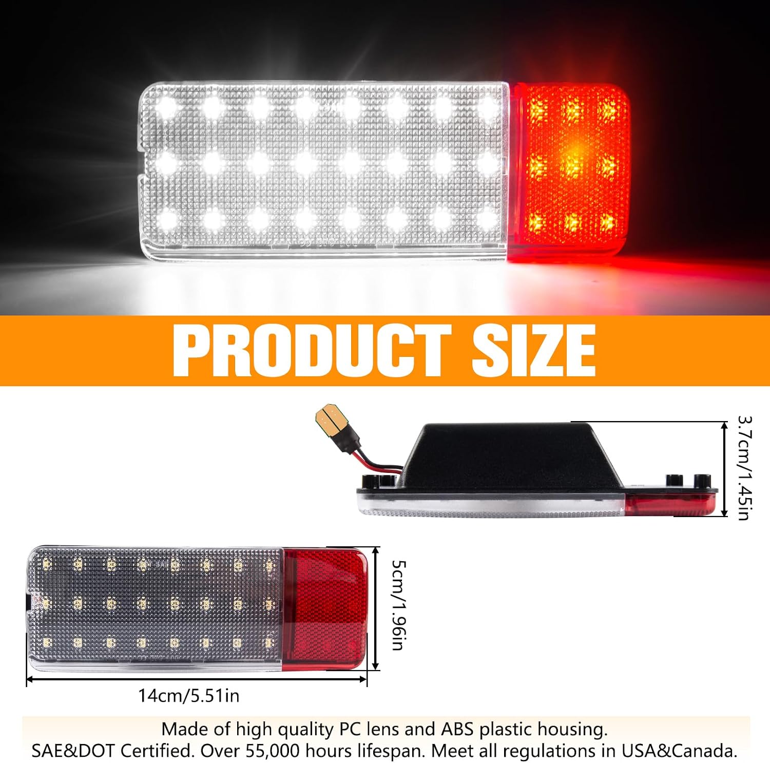 GemPro LED Interior Door Pannel Lights for 1992-1996 Ford F150 F250 Bronco, 92-97 F350 Door Reflector Courtesy Lamps 2PCS (Red&White)