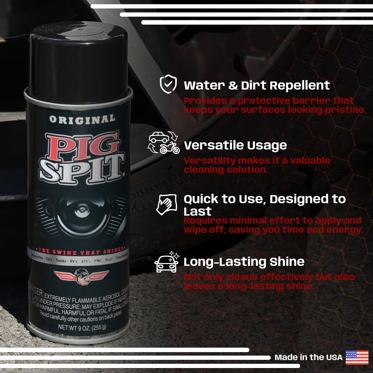Original | Shine for Engines, Trim, Tires & Vinyl | Restores Faded Black Plastic | 9 oz. | 2-Pack
