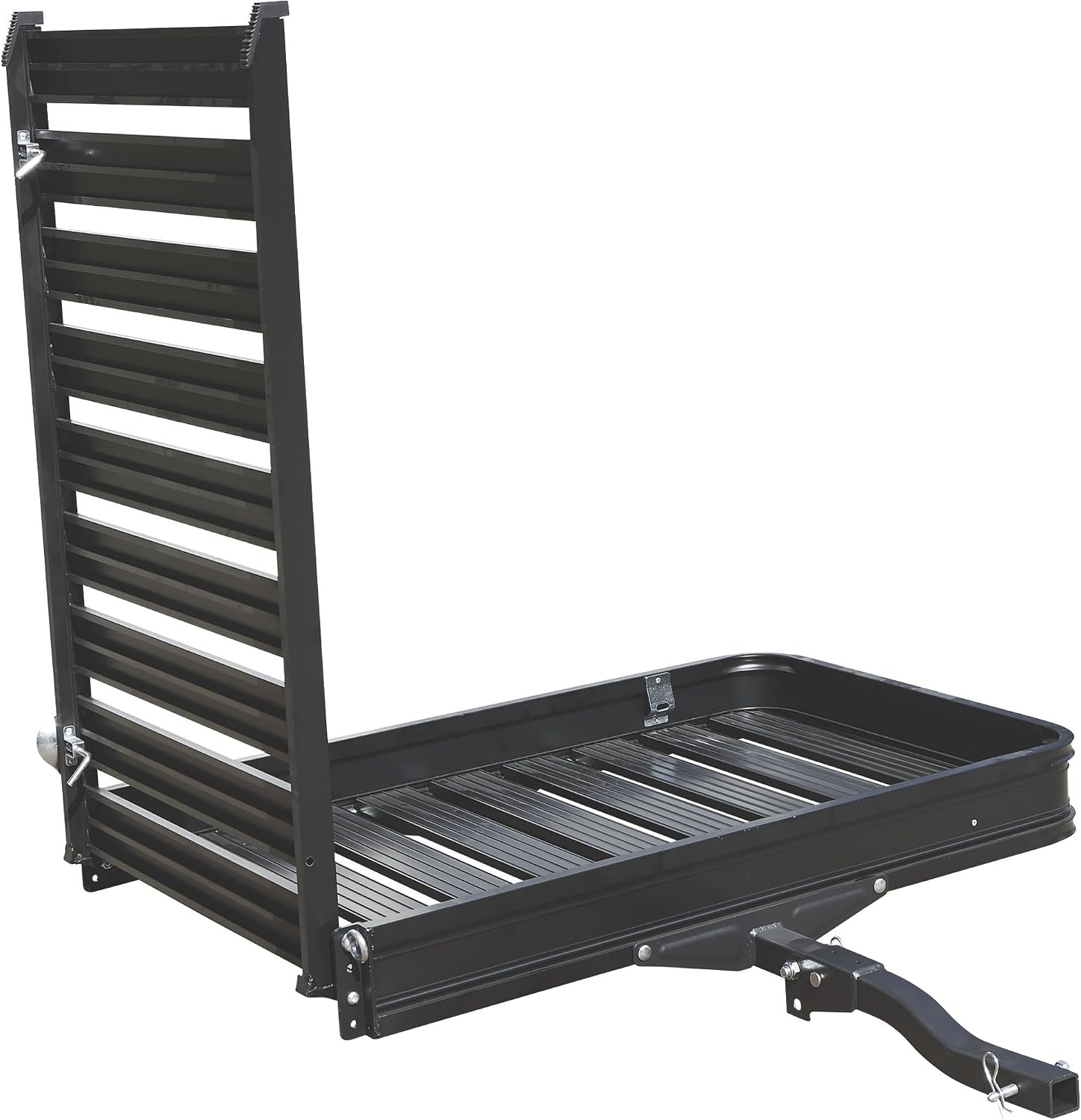 Ultra-Tow Aluminum Hitch Cargo Carrier with Ramp - 500-Lb. Capacity, Black, 60in. x 30in. x 4in.