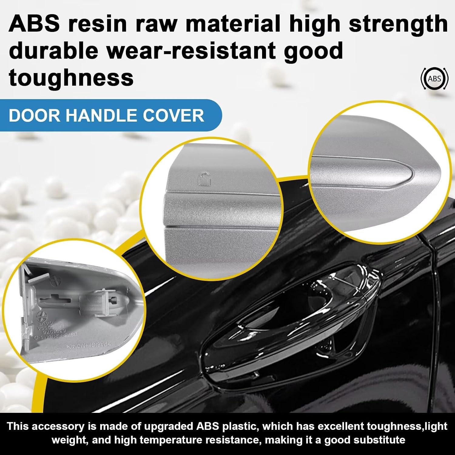 Car Exterior Door Handle Key Hole Trim Cover CapCompatible With Ford Fusion 2013 2014 2015 2016 2017 2018 2019 2020 DS7Z 54218A15-DC Door Handle Accessories Lock Cap Silver Without Electroplating