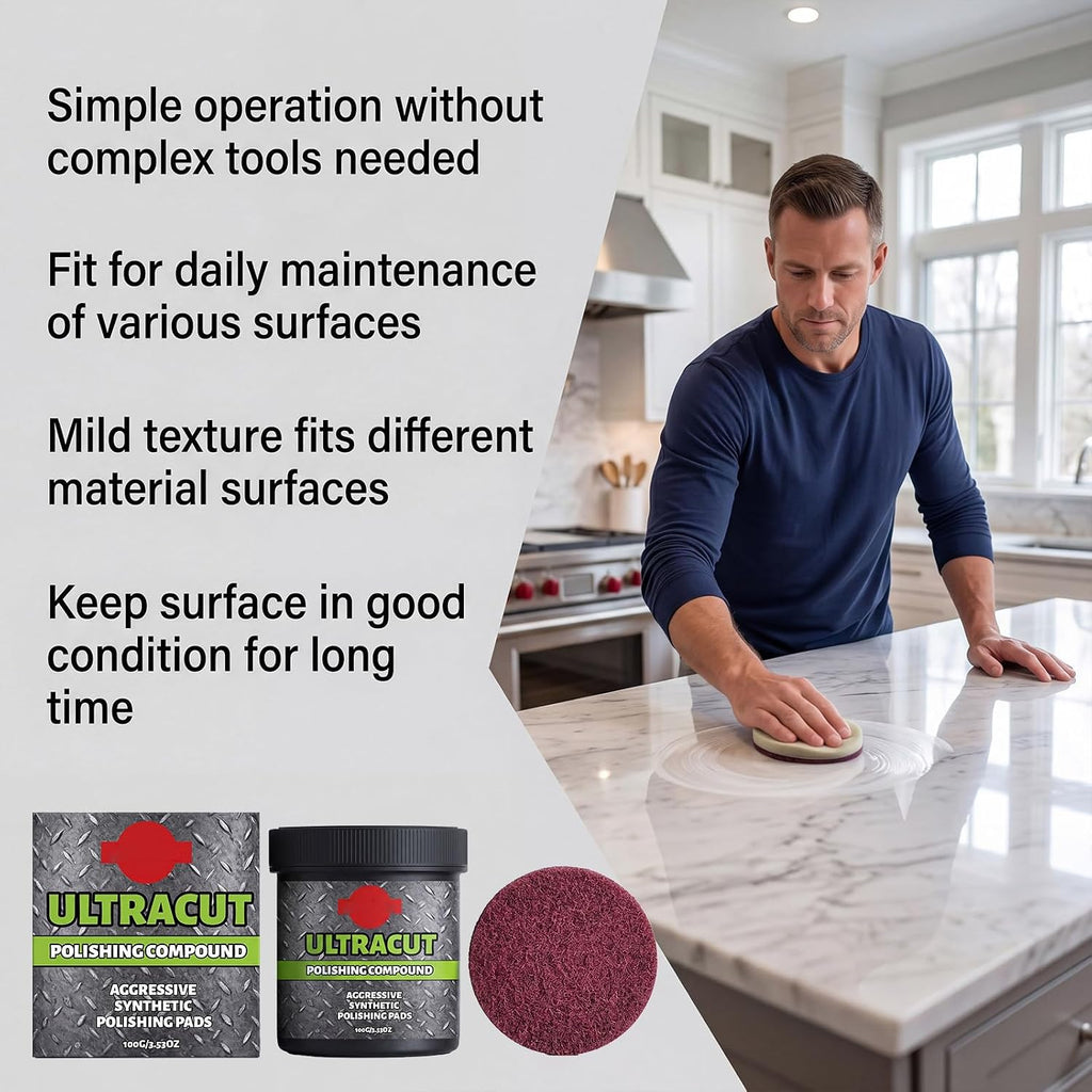 Surface Restoration Polish with Pad, Multi-Surface Scratch Remover, Polishing & Surface Protection (2 Pcs)