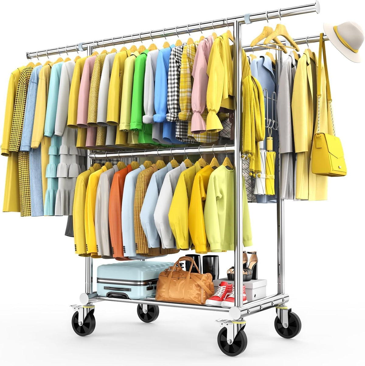 100% stainless steel heavy duty clothes rack load, main product view