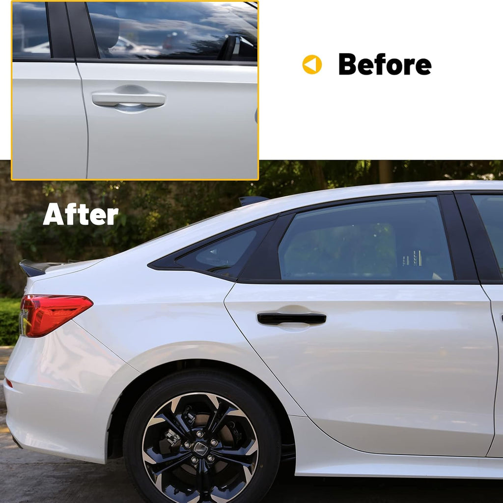 Thenice Snap-on Door Handle Cover for Honda Civic 2022-2026 -Black | Compatible with Honda Accord CR-V HRV 2023-2026 11th Gen Civic, No Tape Needed Exterior Handle Protection, Piano Black
