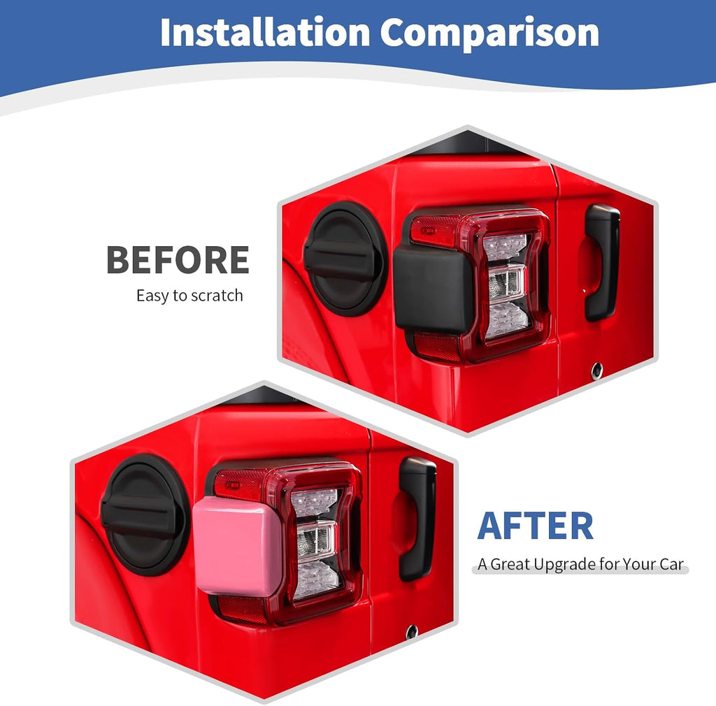 for Jeep JL Tail Lights Cover Side Trim Fit for Jeep Wrangler JL JLU 2018-Present Pink Exterior Accessories 2pcs
