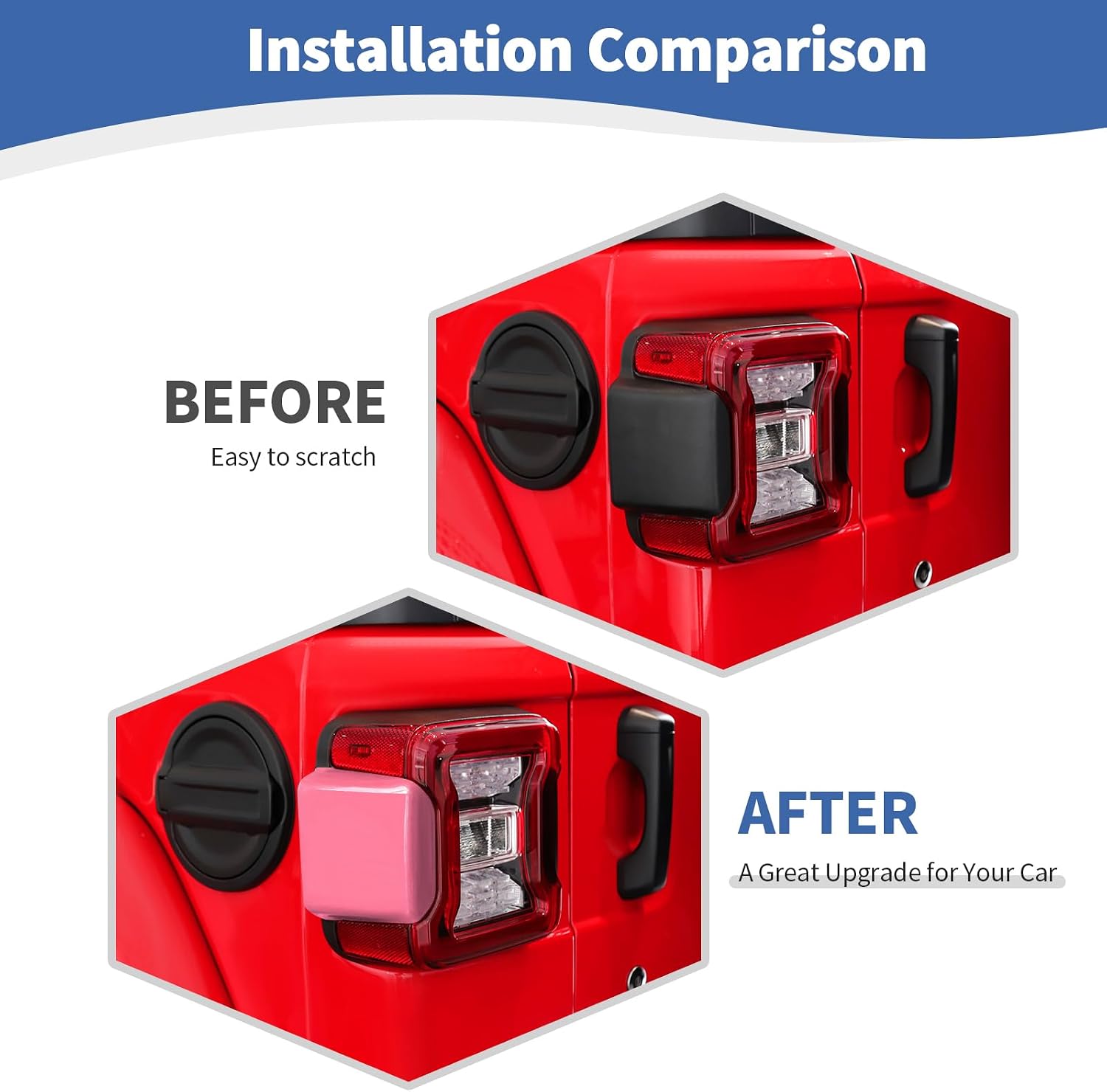 for Jeep JL Tail Lights Cover Side Trim Fit for Jeep Wrangler JL JLU 2018-Present Pink Exterior Accessories 2pcs