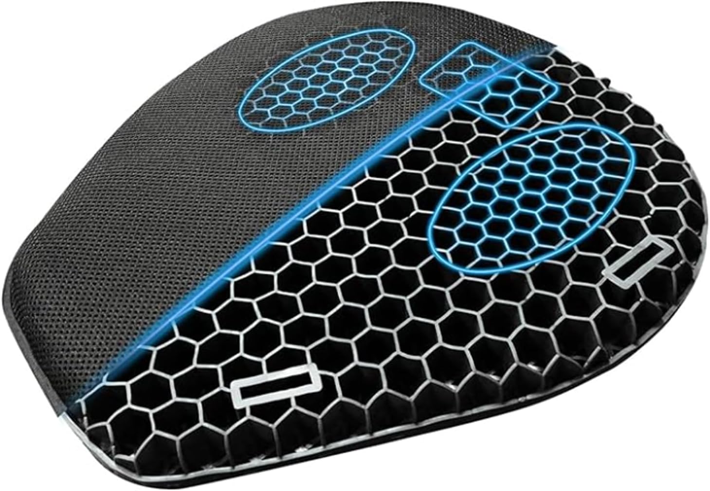 Motorcycle Seat Cushion for Honda ADV150 2021-2023, 3D Honeycomb TPE Gel Seat Pad, Breathable and Non-Slip Shock-Absorbing Seat Cover, Pressure-Relief Design