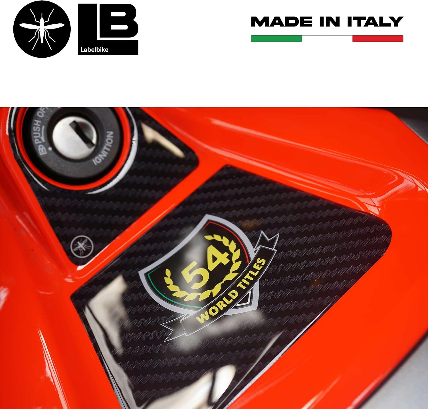 labelbike - 3D Sticker Motorbike Ignition Key Area Decoration and Protection in Resin Compatible with Aprilia RS 660 2020-2023 and Tuono 660 2020-2025 - Carbon Color