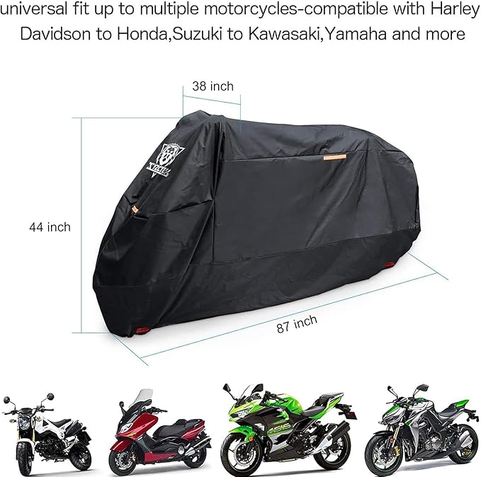 XYZCTEM Motorcycle Cover -Waterproof Outdoor Storage Bag, Made of Oxford - Image 6