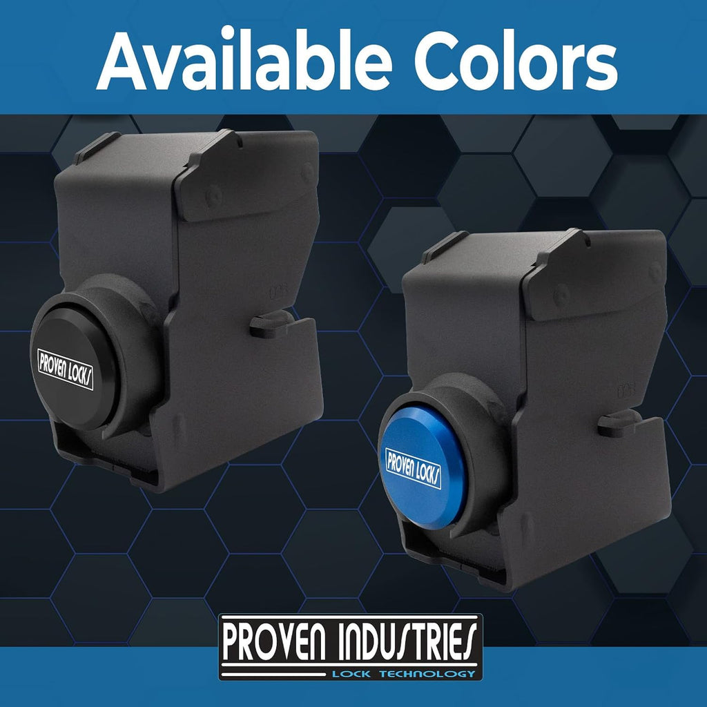 Proven Industries Model 2178 Trailer Lock, Fits 2-Inch Trailer Couplers, Made in the USA (Blue-Square)