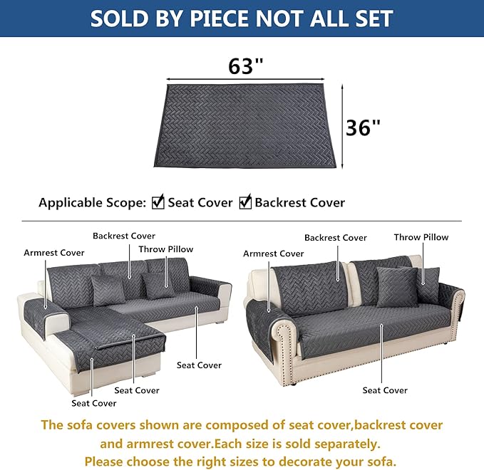 Eismodra Couch Cover, Sectional Couch Covers, Sofa Covers - Image 5