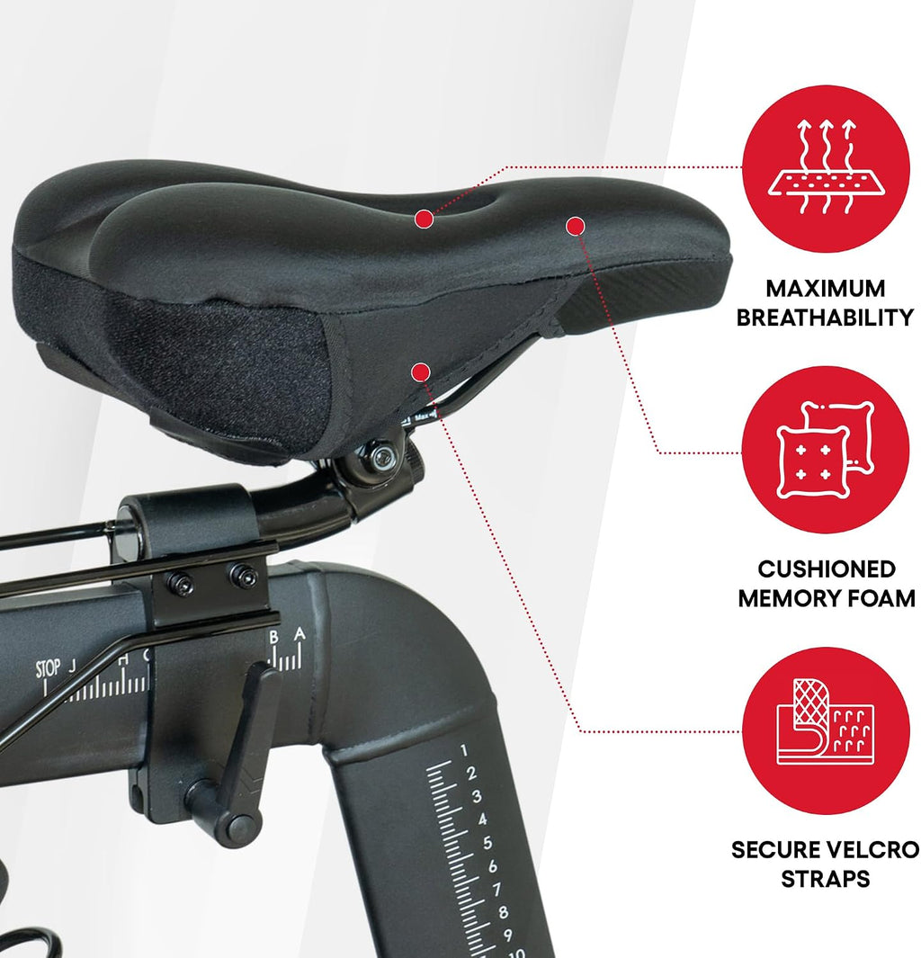 Padded Seat Cover for All Peloton Bikes and Cross Training Bike & Bike+ - Gel Seat Cushion, Ultimate Comfort for Men & Women, Accessories for Peloton Bikes