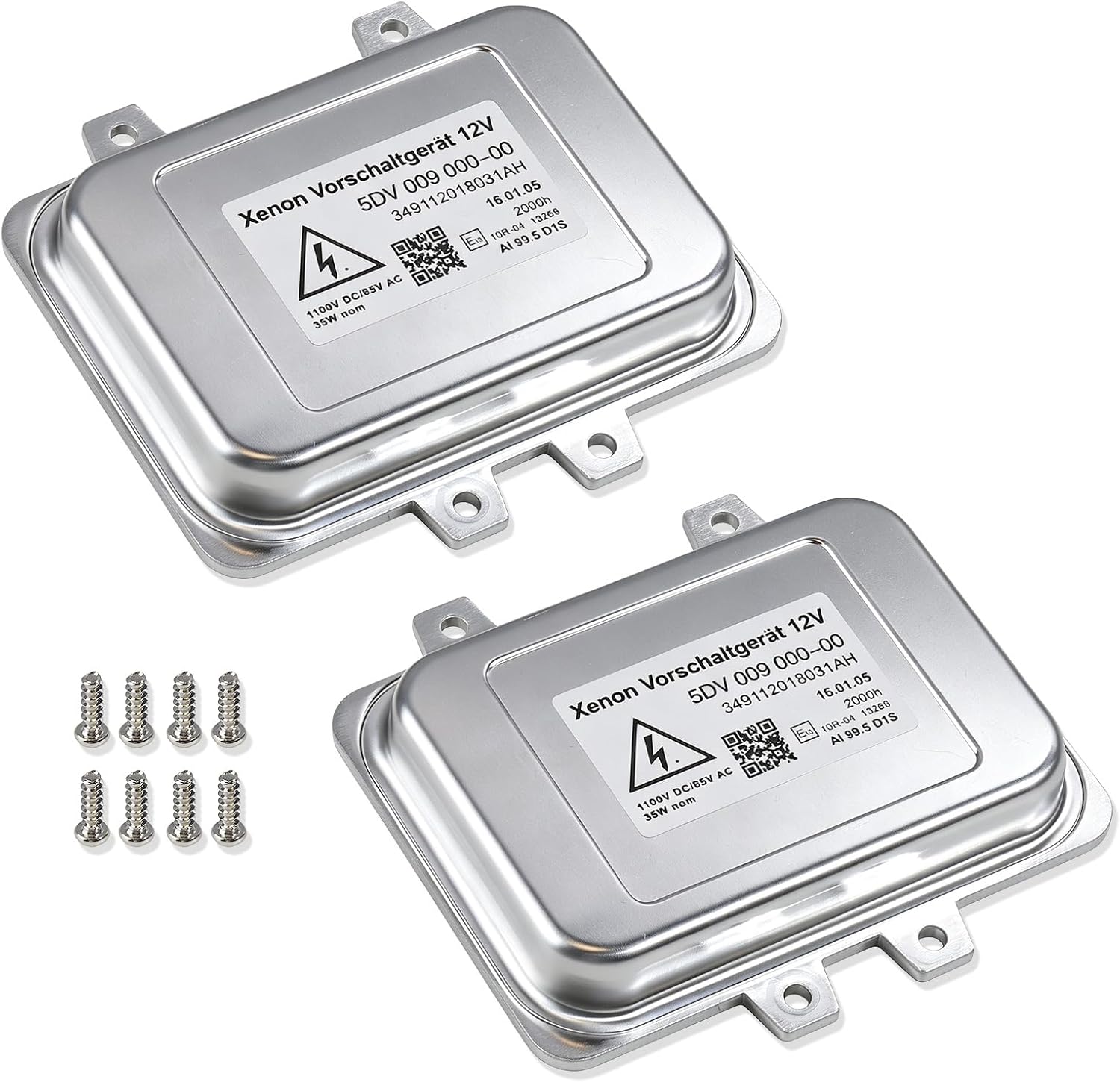 2 Pcs Xenon HID Headlight Ballast Control Unit 5DV 009 000-00 15782392 Compatible with Cadillac Escalade 2007-2014, For BMW 5-Series E60 2006-2009, For Chrysler Town & Country 2008-2014