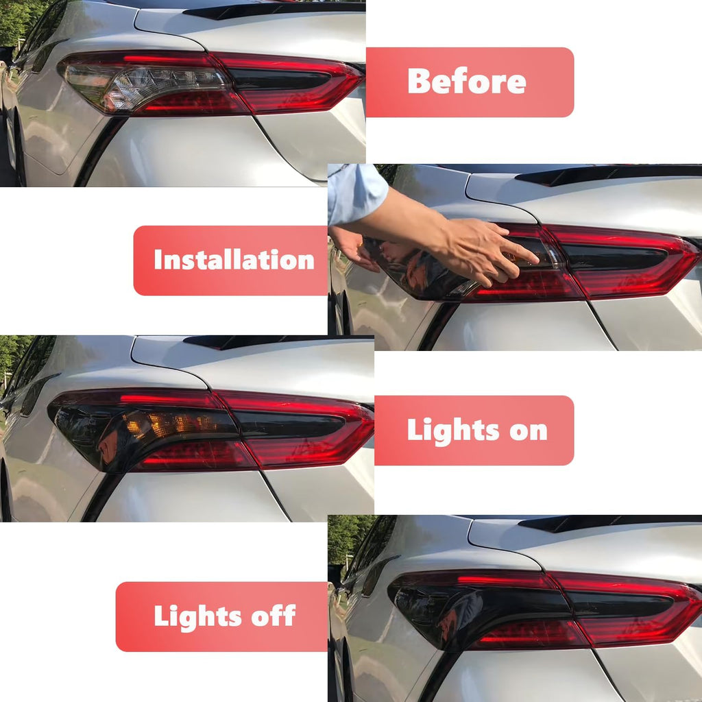 AUCERAMIC 4Pcs Tail Light Lamp Cover Guard Trim Fit 2018 2019 2020 2021 2022 2023 2024 for Toyota Camry Tail Light Frame Bezels