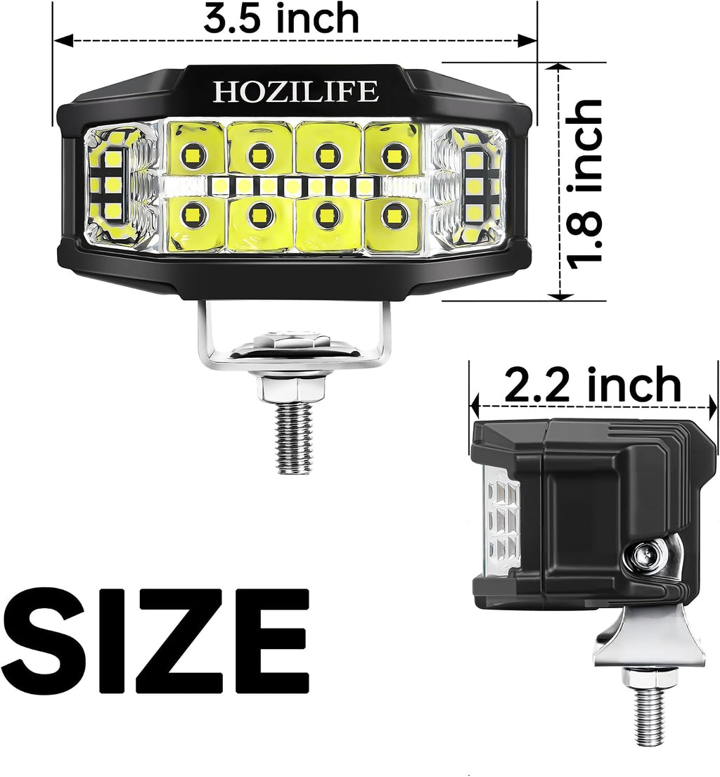 3 inch led pods, 2pcs 40w 12v flood shown in use