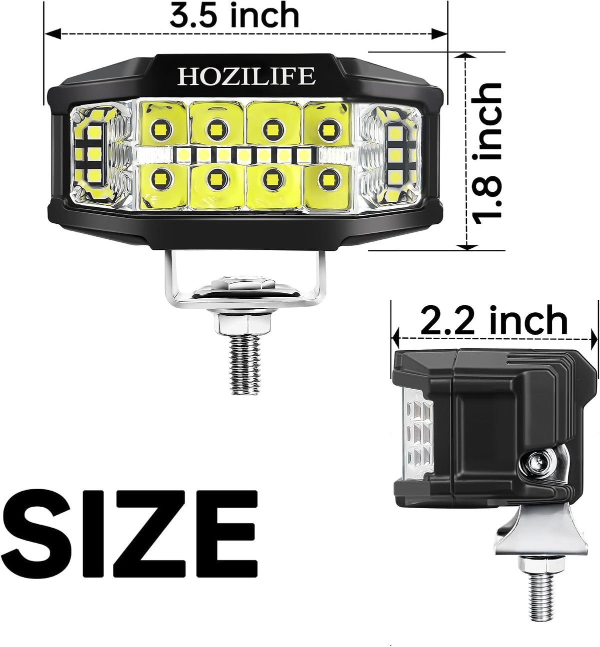 3 inch led pods, 2pcs 40w 12v flood shown in use