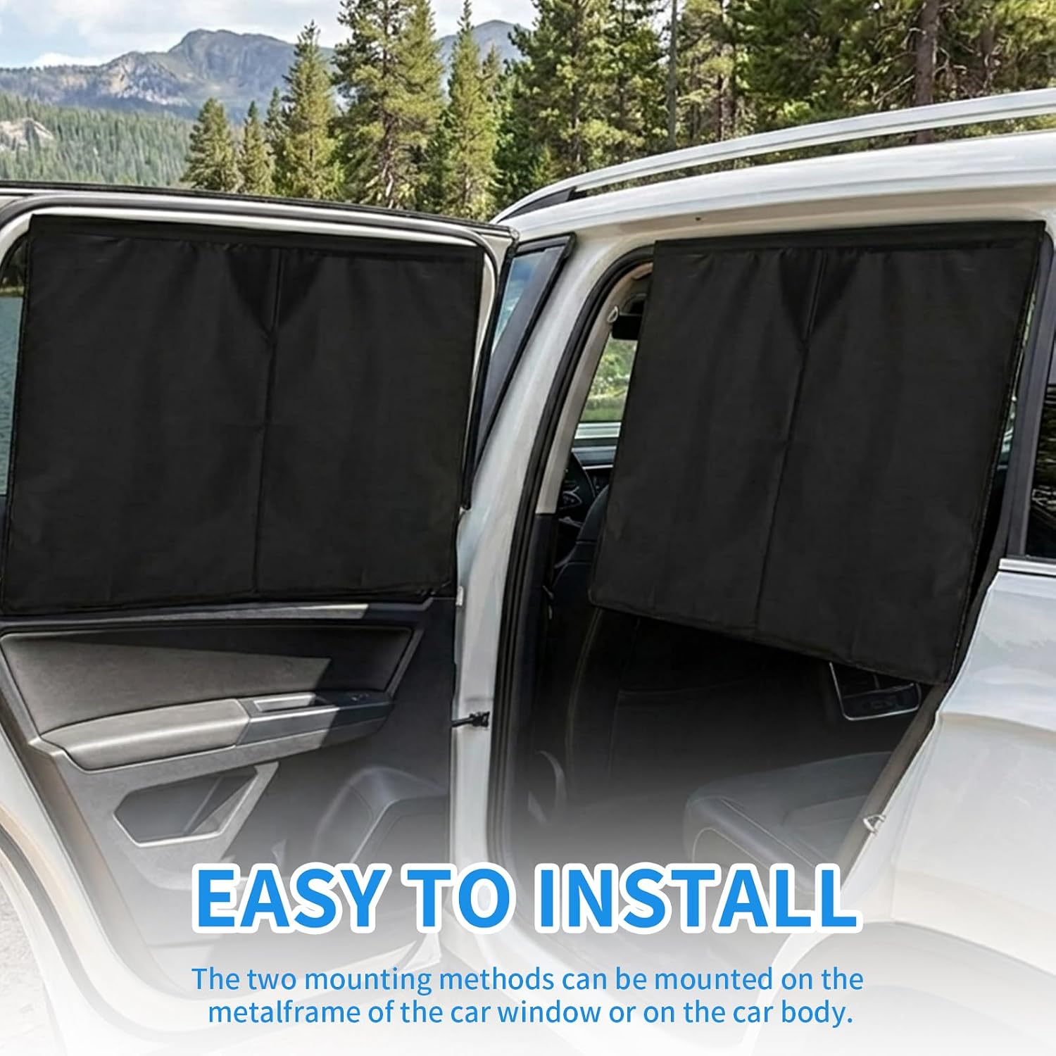 2 Pack Car Window Shades - Dual Layer Blackout & Mesh Sunshade 26.8"x18.5", Rear Side Window Privacy Screen with 10 Magnets, UV Blocking Heat Reduction for Car SUV Truck