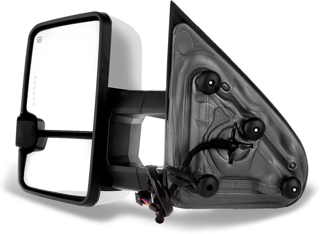 A Pair Heated Towing Mirrors Fits 2015-2019 for Chevy for GMC 2500 HD 3500 HD 2014-2018 for Chevy for GMC 1500, Power Adjusted View Mirror with LED Turn Signal Light