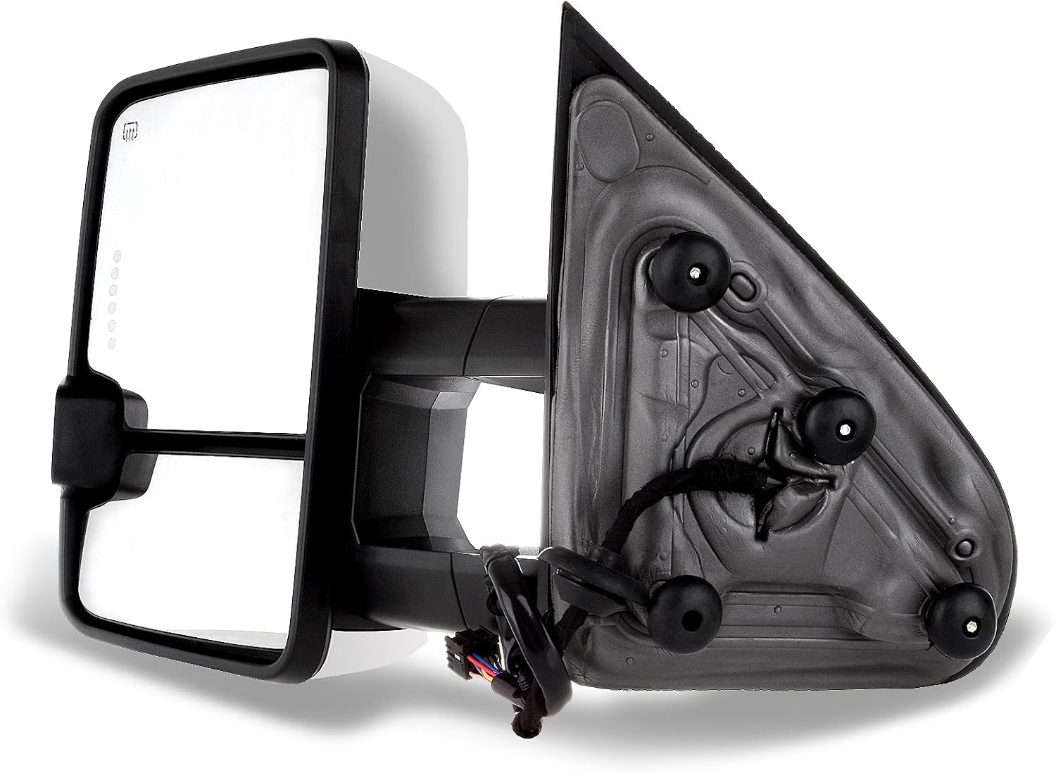 A Pair Heated Towing Mirrors Fits 2015-2019 for Chevy for GMC 2500 HD 3500 HD 2014-2018 for Chevy for GMC 1500, Power Adjusted View Mirror with LED Turn Signal Light