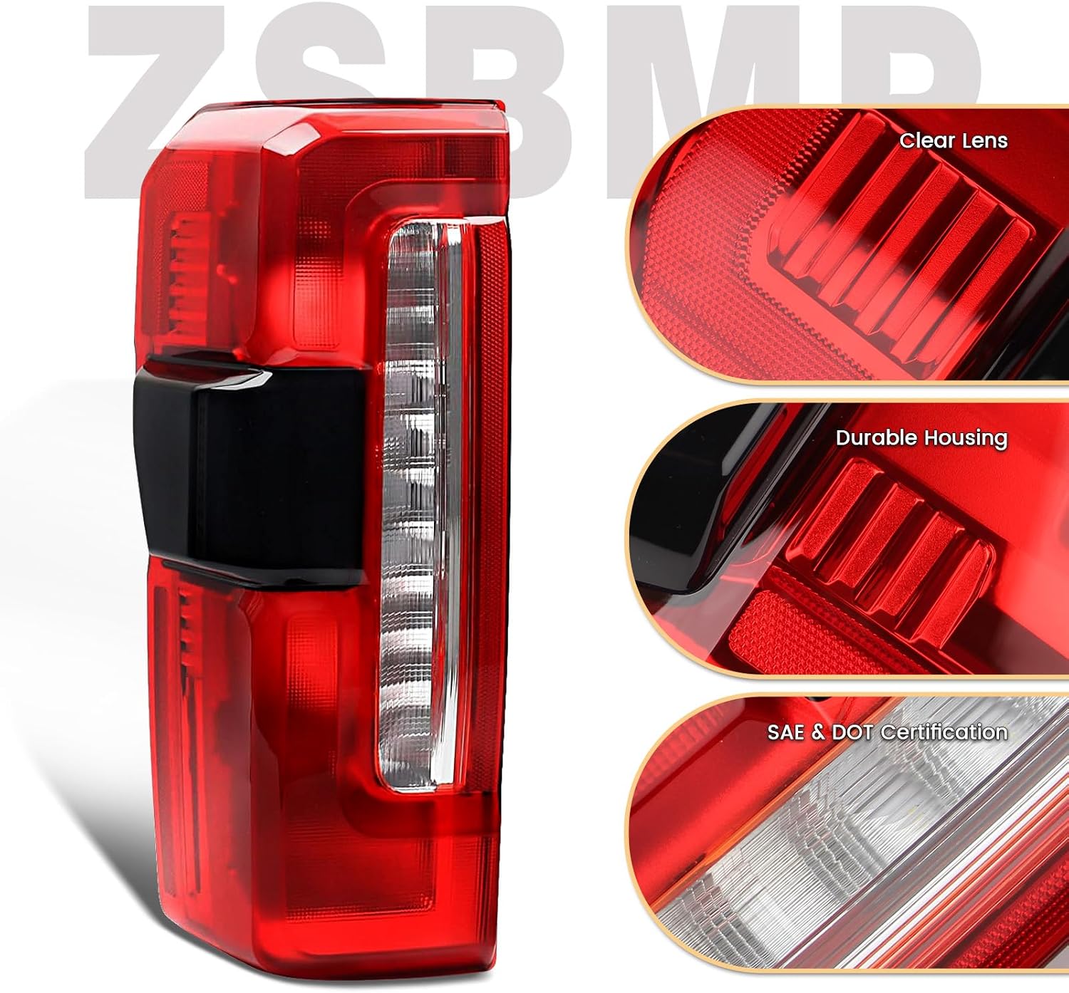 Tail lights Fit for 2023-2025 Ford F250 F350 Super Duty | w/Blind Spot Halogen Rear Light Taillight Rear Brake Lamp Assembly OE:PC3Z13405B FO2800294(W/Blind Spot, Left Driver Side)