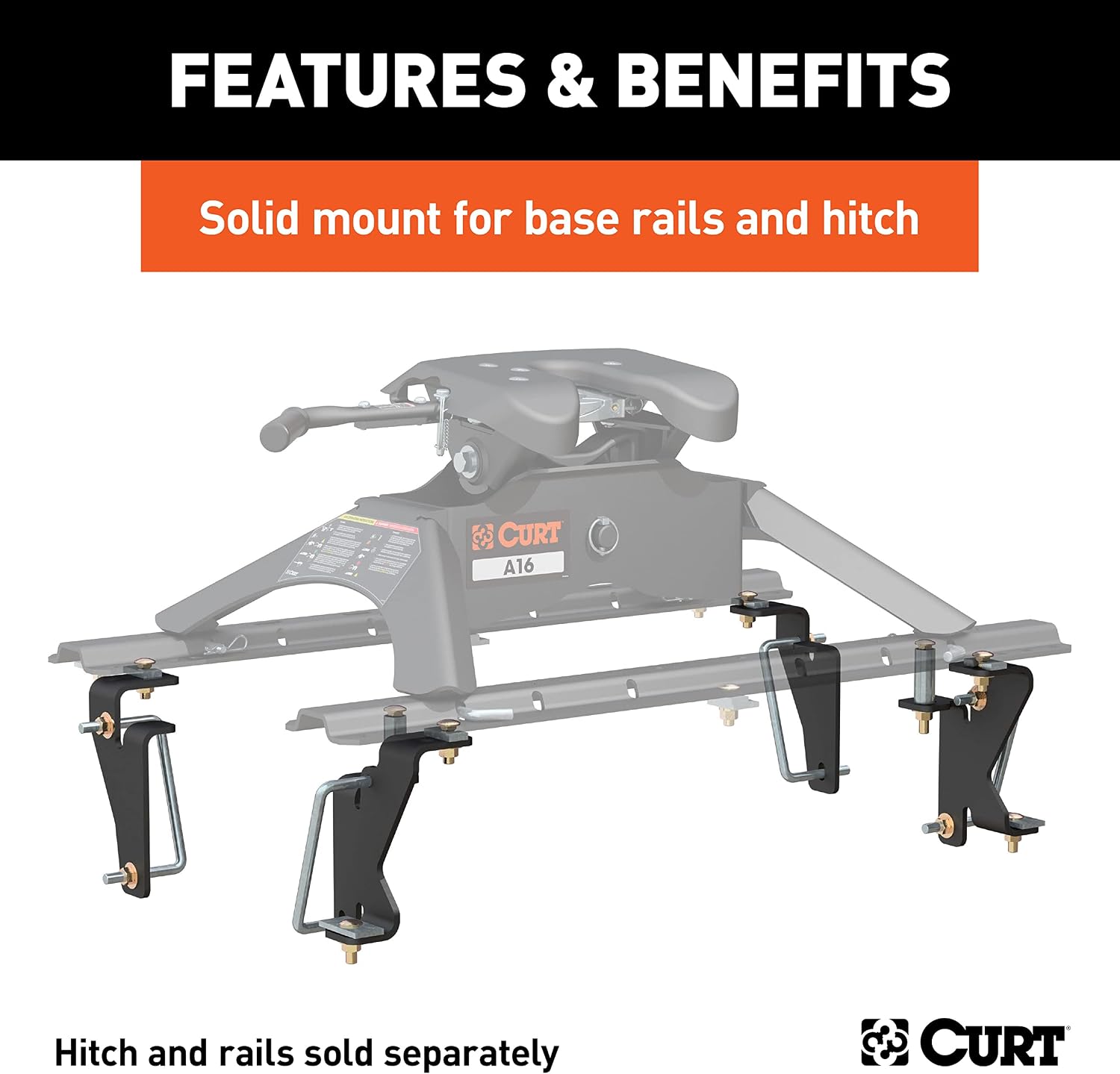 CURT 16420 5th Wheel Installation Brackets, Select Dodge, Ram 1500, 2500, 3500