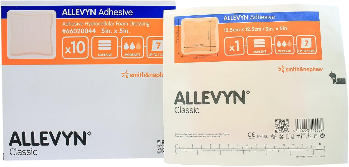 smith nephew 66020044 allevyn adhesive foam dressing 5", main product view