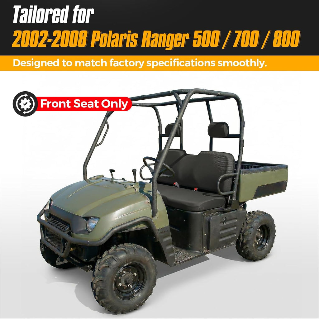 UTV Bench Seat Cover for Polaris Ranger 500 700 800 2002-2008, Waterproof Front Seat Protector Replacement, Heavy Duty Oxford Fabric (4 PCS)