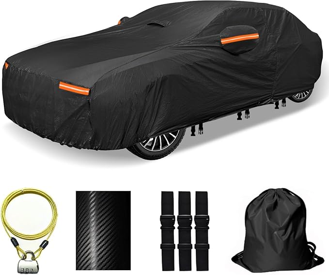 30 Layers Car Cover for Automobiles All Weather Waterproof, Outdoor Snowproof by OWEEIO