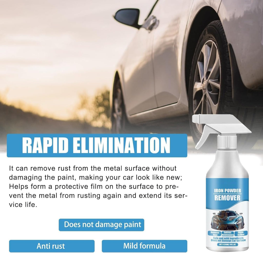 Car Rust & Iron Particle Remover Spray,Multi-functional rust remover, used for automotive tools, can remove surface rust and particles.（3pcs） (3PCS)
