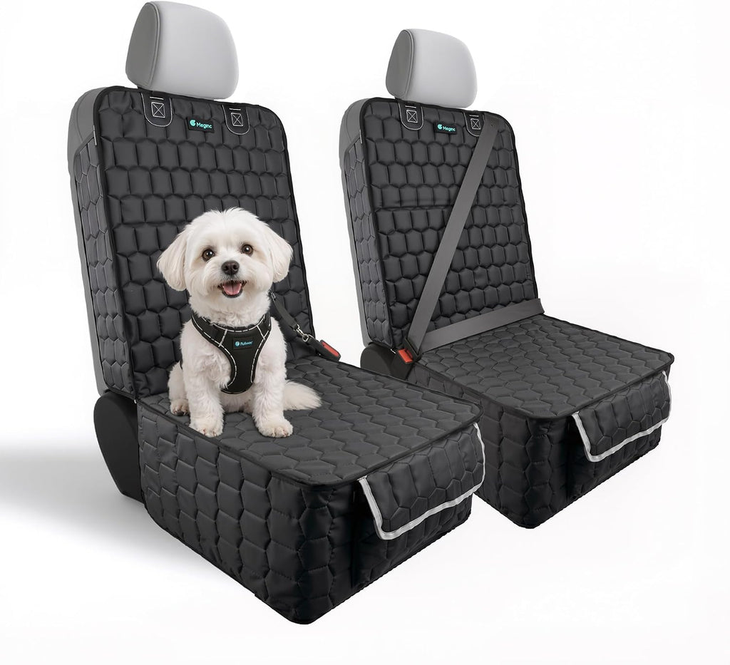 meginc 2-pack front seat covers for dogs, waterproof, main product view