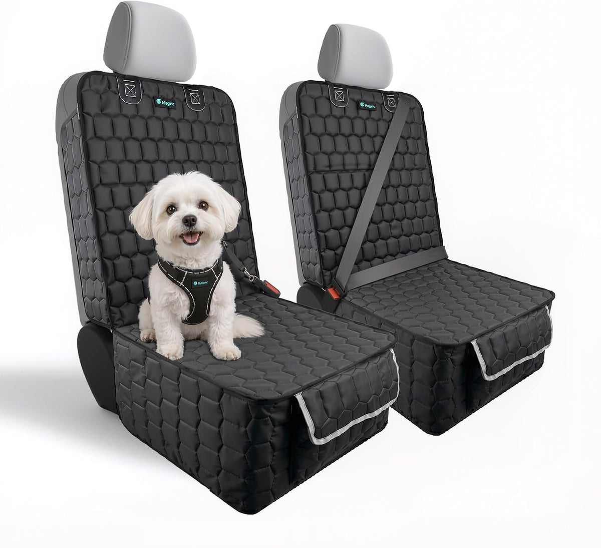 meginc 2-pack front seat covers for dogs, waterproof, main product view