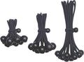 Bungee Cords with Balls 30 Pack, Ball Bungee Cords Comes in Three Sizes: 4 "6" 9", UV Resistant, Antioxidant, Secure Tie Down. (30, Black)