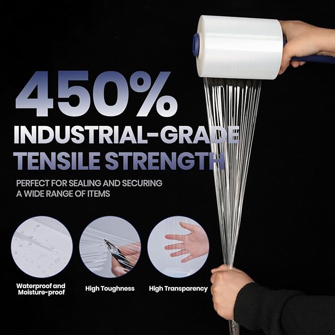 ADHES Mini Hand Stretch Wrap Film, 5 Inch x 1000 Feet 80 Gauge Industrial - Image 4