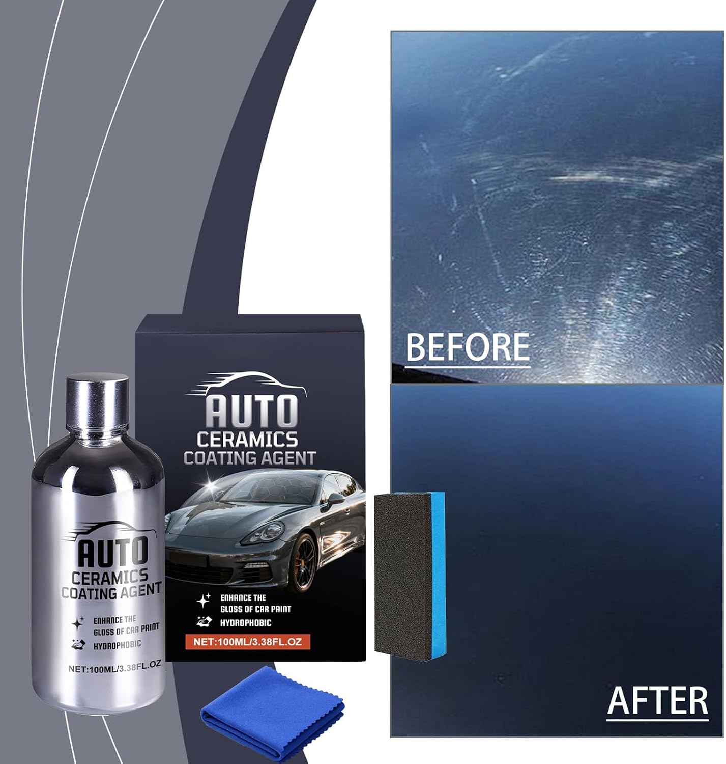 Automotive Nano-Ceramic Coating, Scratch-Filling Finish, 100ml, Car Truck Paint Sealant, Anti-Rust Scratch Guard, Effortless Application Process, For Vehicle Care