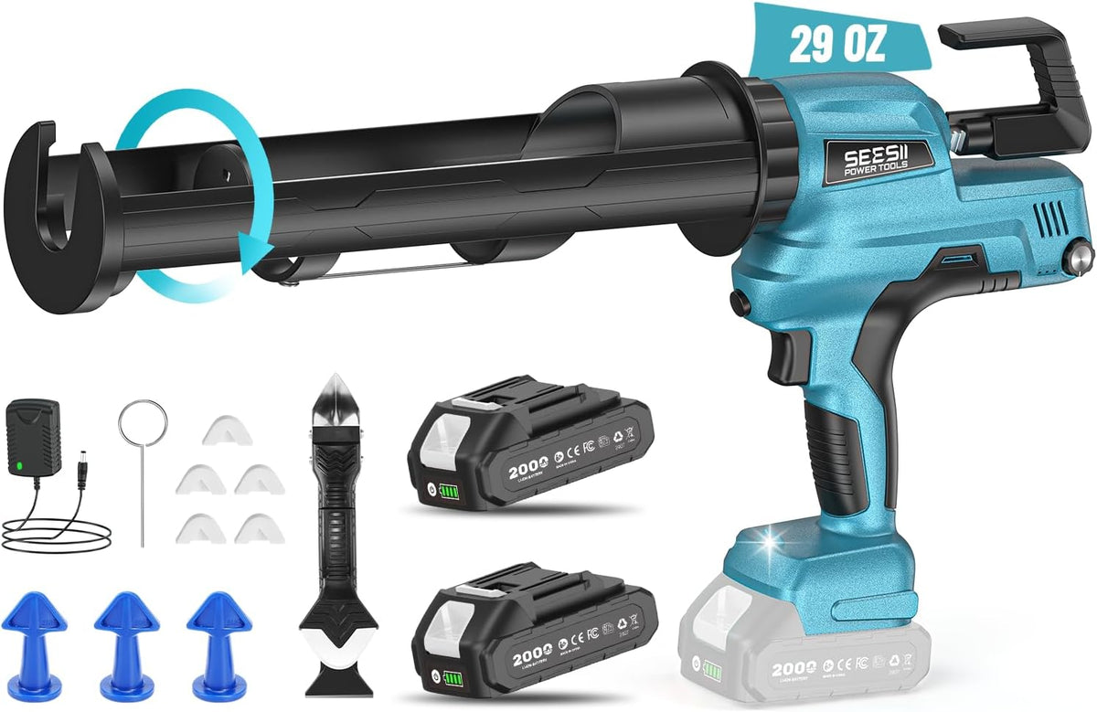 seesii 29oz electric caulking gun, cordless caulk gun, main product view