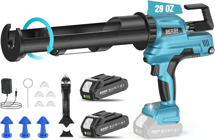 SEESII 29oz Electric Caulking Gun, Cordless Caulk Gun, Variable Speed