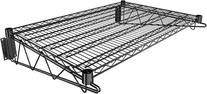 24" x 36" Black Epoxy Wire Wall Mount Shelf by Krollen+Industrial