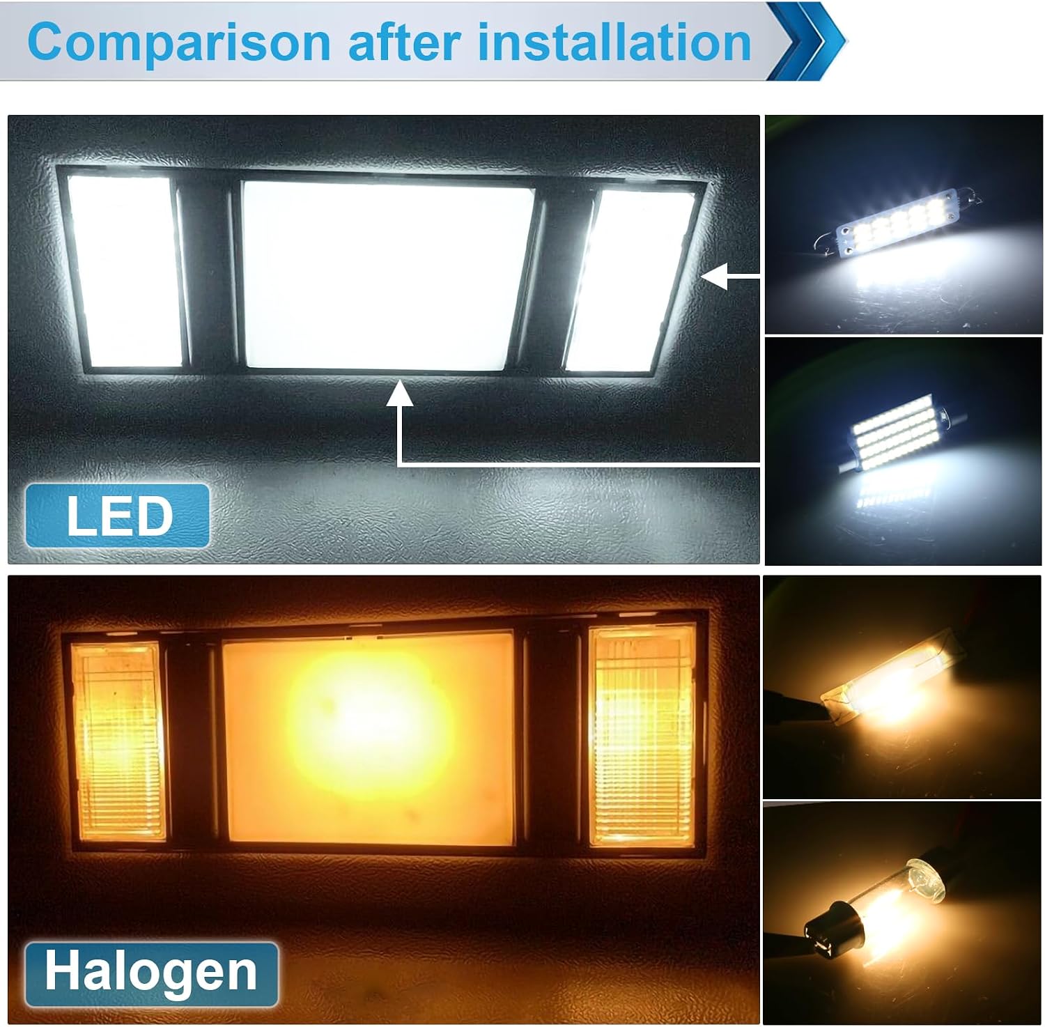 Interior LED Map Dome Light Bulbs Kit Compatible with 1988-1998 Chevy Silverado GMC Sierra K1500 K2500 C1500 C2500 Pickup Truck, White
