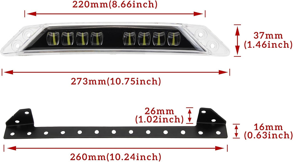 SAUTVS LED Auxiliary Light DRL Front Bumper LED Signature White Daytime Running Light Bar for Can-Am Ryker 600 900 Sport & Rally Models Accessories
