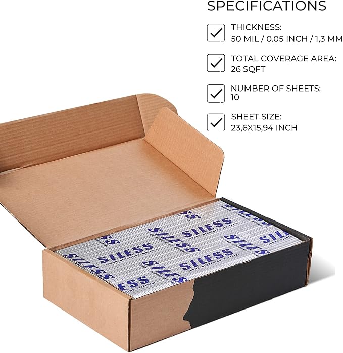 Siless 50 mil 26 sqft Car Sound Deadening mat