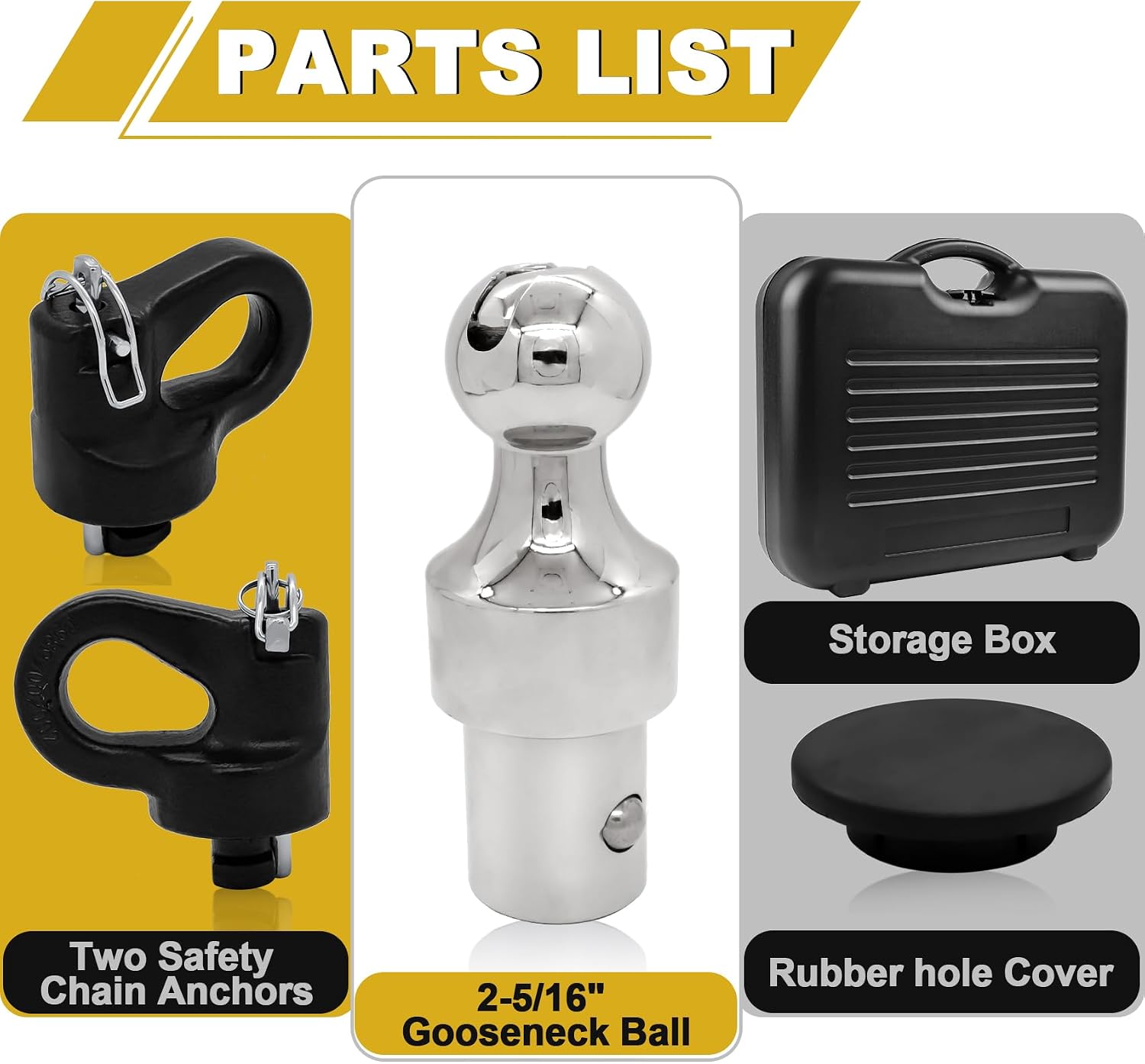 60692, Puck System Gooseneck Hitch Ball Kit, Compatible with 2013-2026 Ford F250 F350 F450, 2016-2026 Chevrolet Silverado, GMC Sierra & Nissan Titan XD, 38000 lbs GTW/ 9500 lbs VTW, 2-5/16 Inch Ball