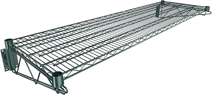 18" x 60" Green Epoxy Wire Wall Mount Shelf by Krollen+Industrial