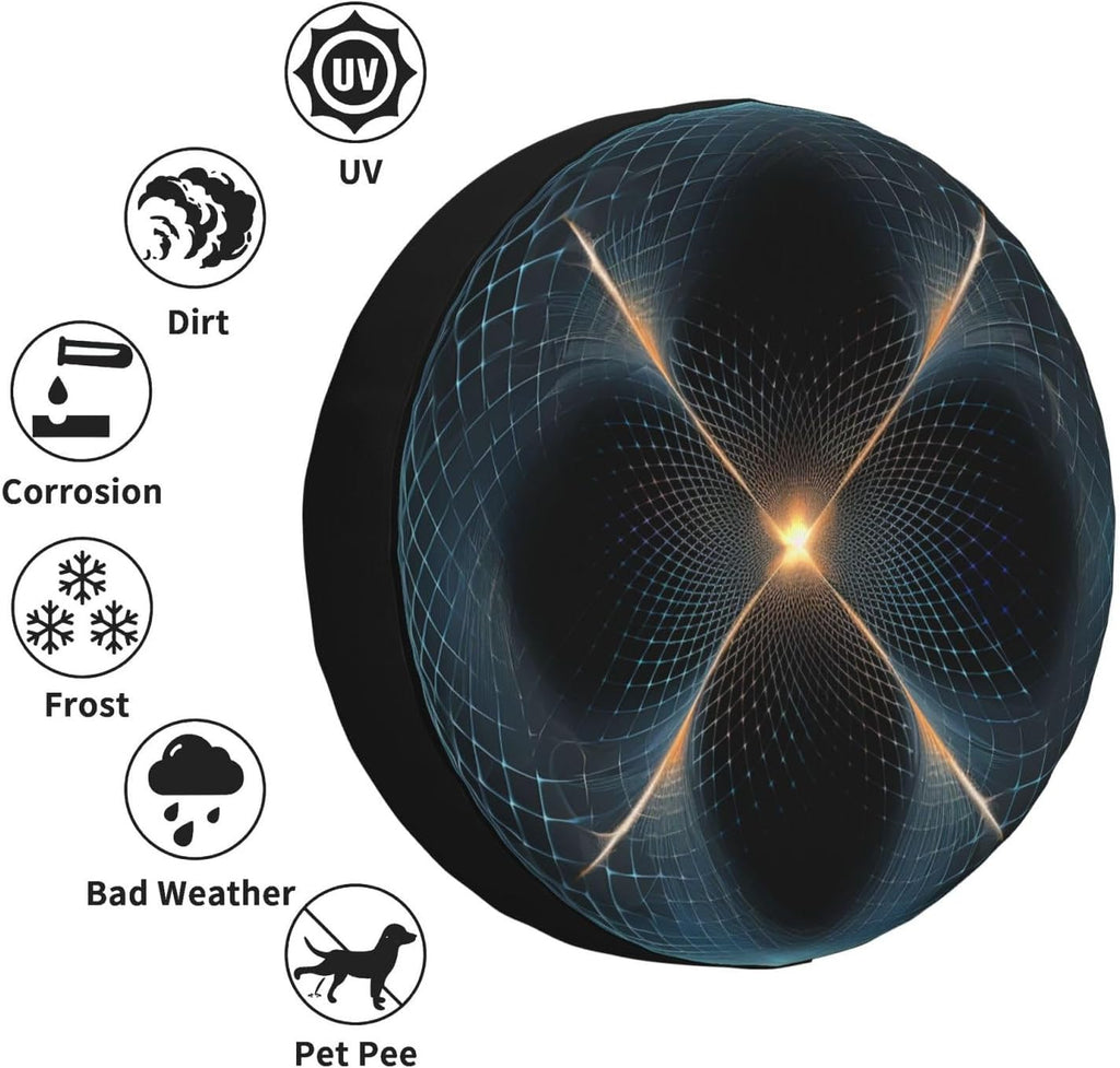 Dot Shaped Butterfly Print Universal Spare Tire Cover for RV, Jeep | Wheel Protector Fits Rv, Trailer, Jeep, Shield Tires From Sun, Dirt And Rain For Outdoor Storage